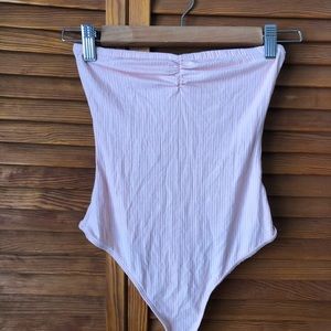 Pink tube top body suit (buttons)